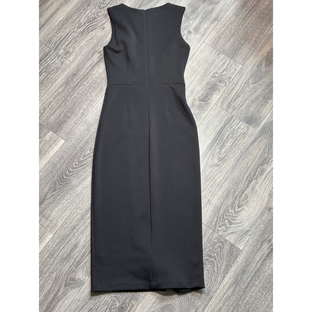 ASOS Black Pleated Wrap front sheath dress - Picture 6 of 10